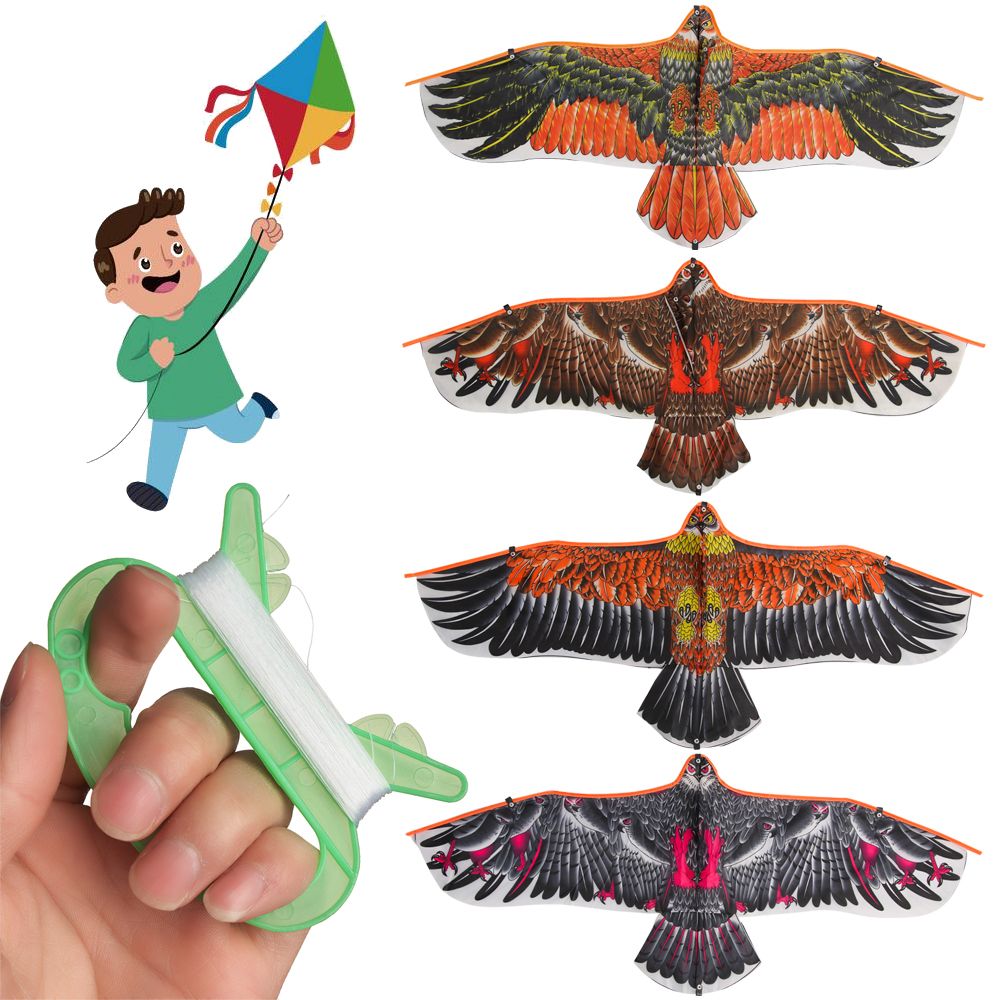 Kids Outdoor Garden Toys - 1.1m Eagle Kite With 30 Meter