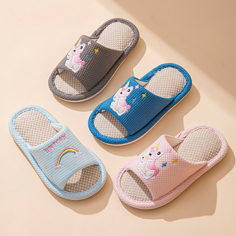 Kids Outdoor Obstacle Course - Hemp Cartoon Slippers Children Home Flats