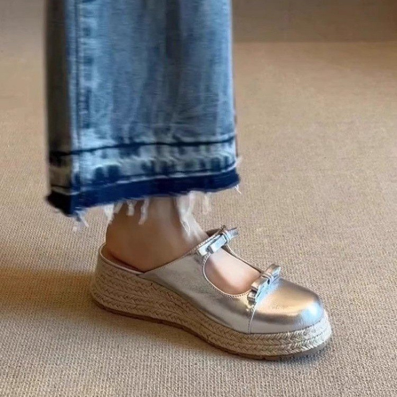 Kids Outdoor Obstacle Course - Women's Baotou Platform Slippers | 3-5cm
