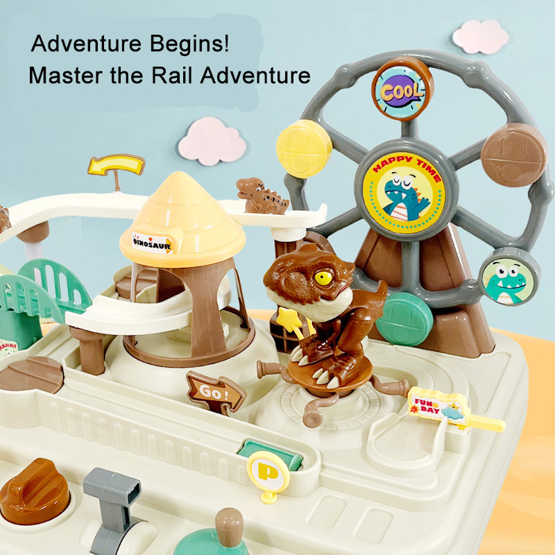 Kids Outdoor Obstacle Course - Dinosaur Adventure Track Toy with 5
