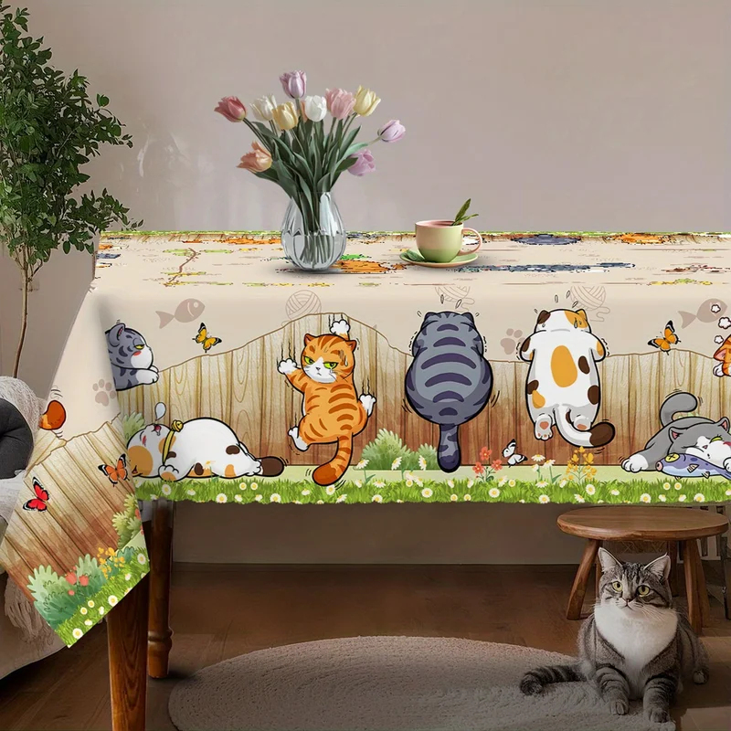VIKAMA Beige Cartoon Cat Table - Kids Outdoor Dining Table recension och pris
